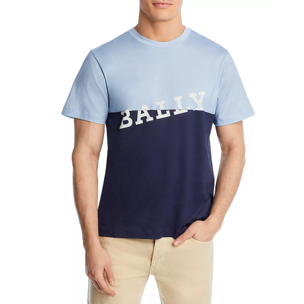 Bally Colorblocked Logo Tee Poolside Size S 3098